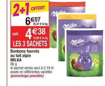 Cora x Carrefour Bonbons Fourrés Au Lait Alpin Milka offre
