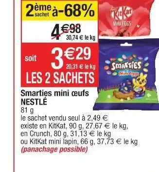 Cora x Carrefour Smarties Mini Oeufs Nestlé offre