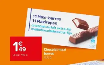 Carrefour Chocolat maxi barres offre