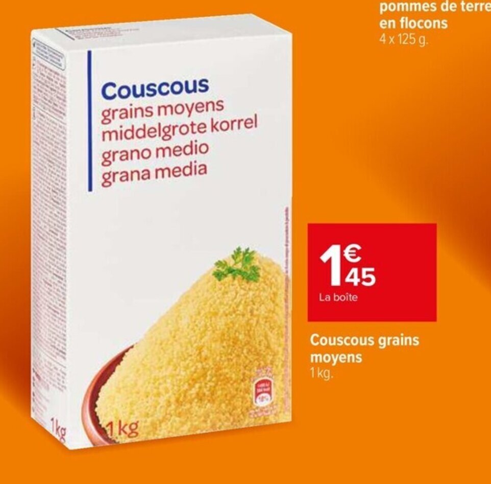 Promo Couscous grains moyens chez Carrefour