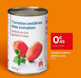 Carrefour Tomates entières pelées au jus offre