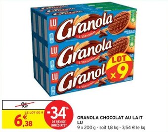 Intermarché LU granola chocolat au lait offre