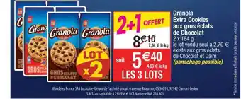 Cora x Carrefour Granola Extra Cookies Aux Gros éclats De Chocolat Lu offre