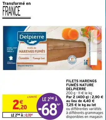 Intermarché Filets harengs fumés nature delpierre offre