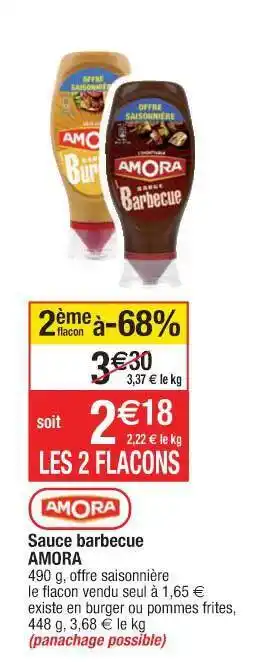 Cora x Carrefour Sauce Barbecue Amora offre