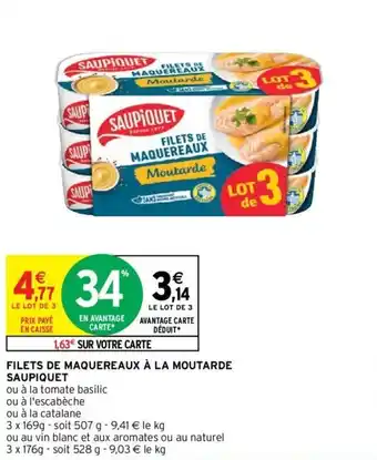 Intermarché Filets de maquereaux à la moutarde saupiquet offre