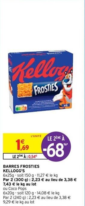 Intermarché KELLOGG'S barres frosties offre