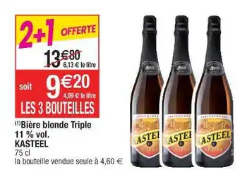 Cora x Carrefour Bière Blonde Triple 11% Vol. Kasteel offre