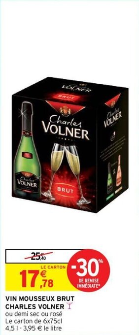 Intermarché CHARLES VOLNER vin mousseux brut offre
