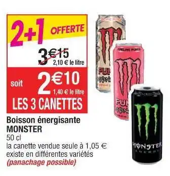 Cora x Carrefour Boisson énergisante Monster offre