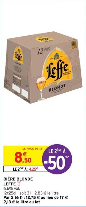 Intermarché LEFFE bière blonde offre