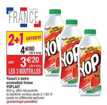 Cora x Carrefour Yaourt à Boire Aromatisé Fraise Yoplait offre
