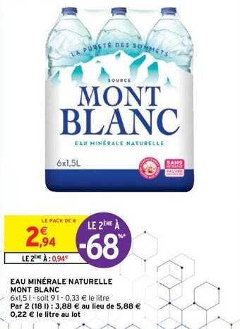 Intermarché MONT BLANC eau minérale naturelle offre