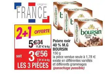 Cora x Carrefour Poivre Noir 40% M.g. Boursin offre
