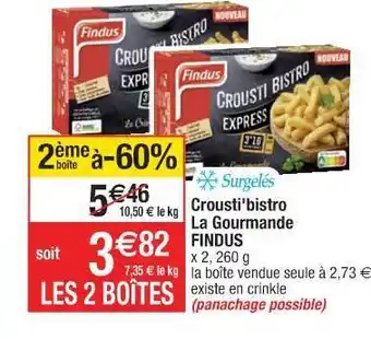 Cora x Carrefour Crousti'bistro La Gourmande Findus offre