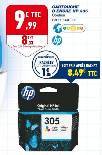 Bureau Vallée Hp cartouche d’encre 305 offre