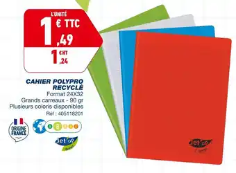 Jet'up cahier polypro recyclé
