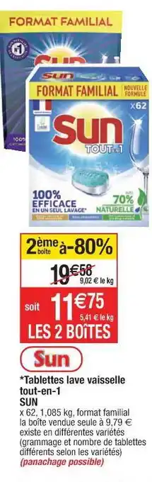 Cora x Carrefour Tablettes Lave Vaisselle Tout-en-1 Sun offre