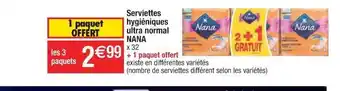 Cora x Carrefour Serviettes Hygiéniques Ultra Normal Nana offre