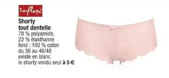 Cora x Carrefour Shorty Tout Dentelle Influx offre