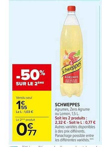 Carrefour Market Schweppes offre
