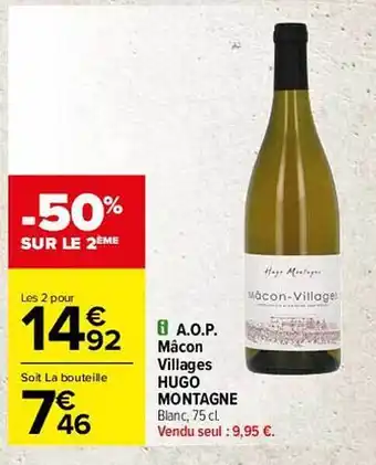 Carrefour Aop Mâcon Villages Hugo Montagne offre
