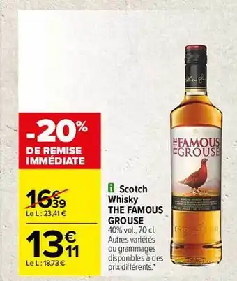 Carrefour Scotch Whisky The Famous Grouse offre