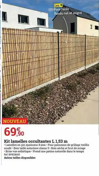 Espace emeraude Kit Lamelles Occultantes L 1.53m offre