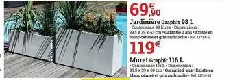 Espace emeraude Jardinière Graphit Ou Muret offre