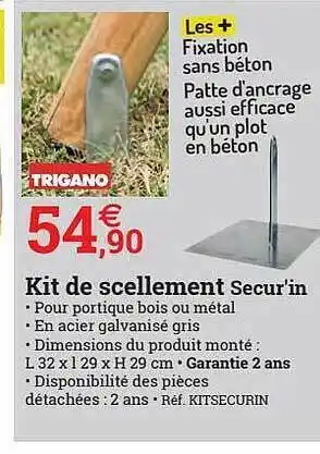 Espace emeraude Kit De Scellement Secur'in offre