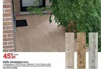 Espace emeraude Dalle Céramique Selva offre