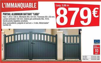 Brico Dépôt Portail Aluminium Battant offre