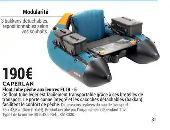 Decathlon Caperlan Float Tube Pêche Aux Leurres Fltb - 5 offre