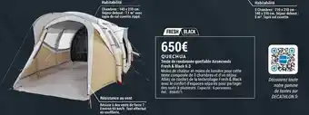 Decathlon Quechua Tente De Randonnée Gonflable Airseconds Fresh & Black 6.3 offre