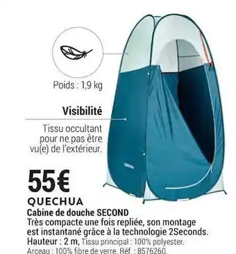 Decathlon Quechua Cabine De Douche Second offre