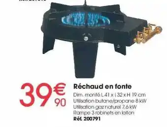 Brico Pro Réchaud En Fonte offre