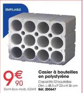 Brico Pro Casier à Bouteilles En Polystyrène offre