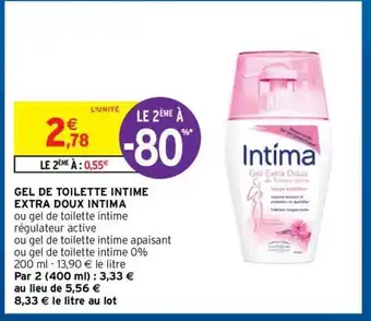 Intermarché Gel de Toilette Intime Extra Doux Intima offre