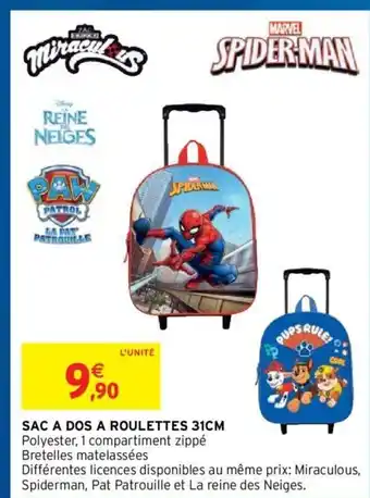 Intermarché Sac A Dos A Roulettes 31cm offre