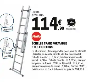 E.Leclerc Brico Échelle Transformable 3x6 échelons offre
