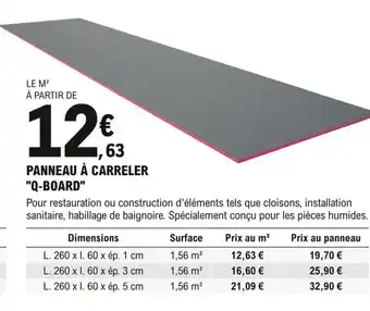 E.Leclerc Brico Panneau à Carreler Q-Board offre