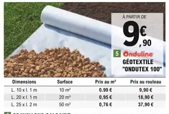 E.Leclerc Brico Géotextile Ondutex 100 offre