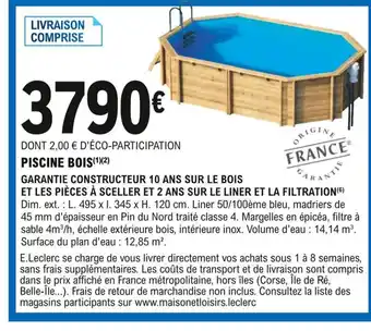 E.Leclerc Brico Piscine Bois offre