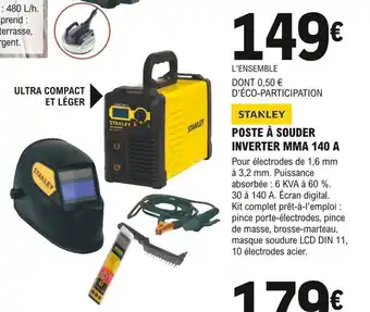 E.Leclerc Brico Stanley Poste à Souder Inverter MMA 140A offre