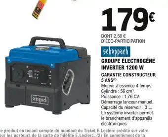 E.Leclerc Brico Groupe électrogène Inverter 1200w offre