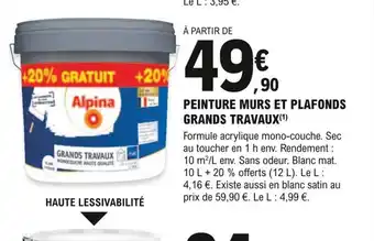 E.Leclerc Brico Peinture Murs Et Plafonds Grands Travaux offre