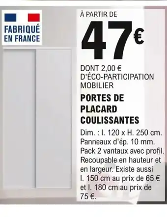 Portes de Placard Coulissantes
