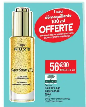 Cora x Carrefour Soin Anti-âge Super Sérum Nuxe offre