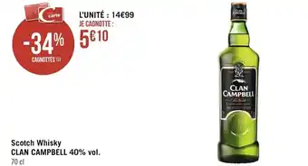 Géant Casino Clan Campbell 40%vol Scotch Whisky offre