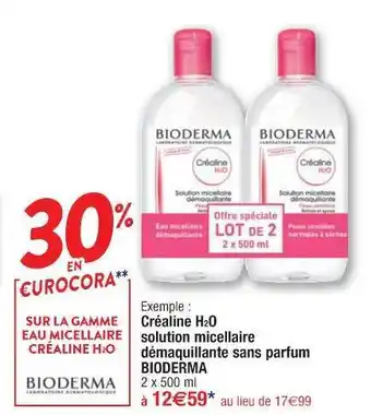 Cora x Carrefour Créaline H2o Solution Micellaire Démaquillante Sans Parfum Bioderma offre